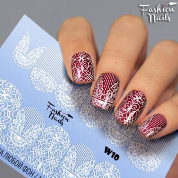 Fashion Nails Слайдер-дизайн WHITE № 10