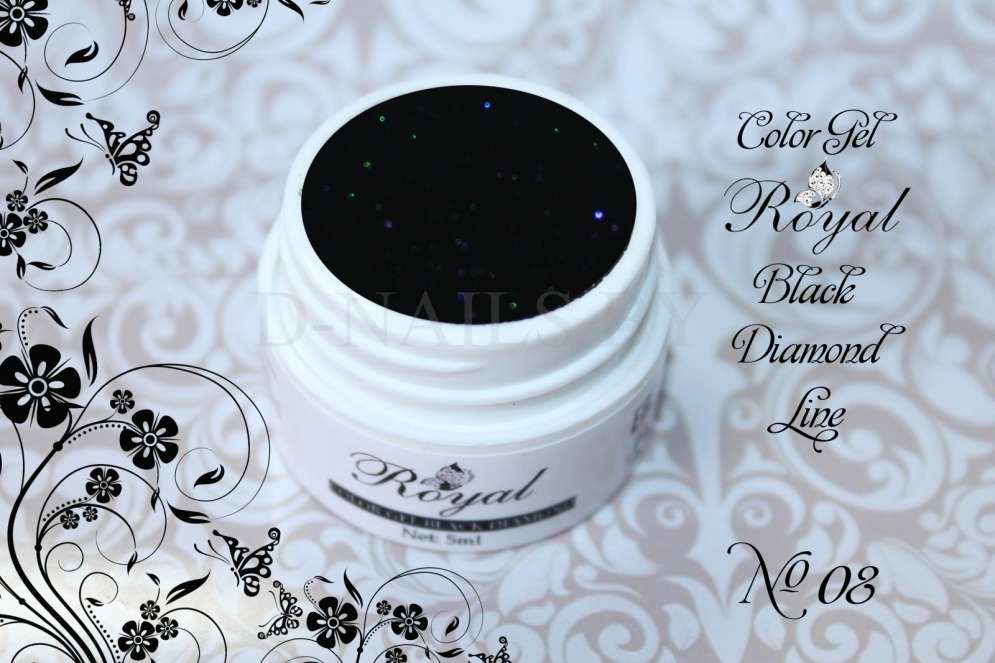 Цветной гель Royal Black Diamond Line 5 ml №08