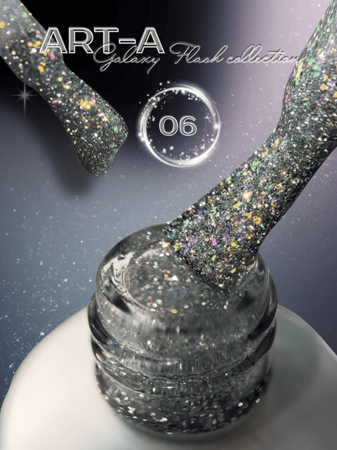 Светоотражающий гель-лак Art-A серия Galaxy Flash 006, 8ml    