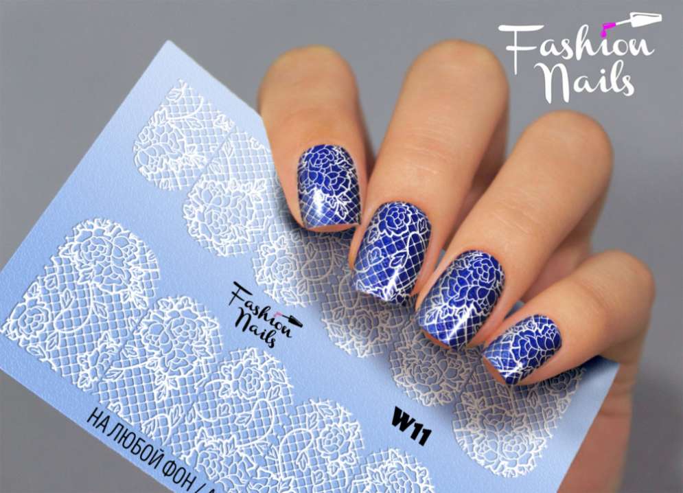 Fashion Nails Слайдер-дизайн WHITE № 11