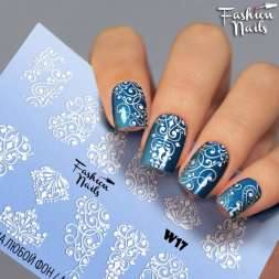 Fashion Nails Слайдер-дизайн WHITE № 17
