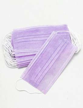 Маски одноразовые 3х слойные фиолетовые 50 шт уп.   