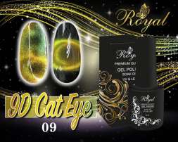 09 Гель-лак ROYAL 9D Кошачий глаз 10 ml               