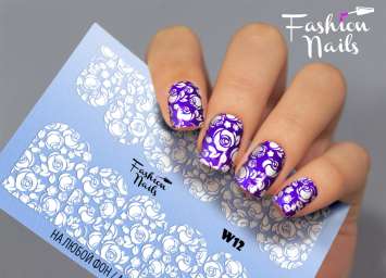 Fashion Nails Слайдер-дизайн WHITE № 12