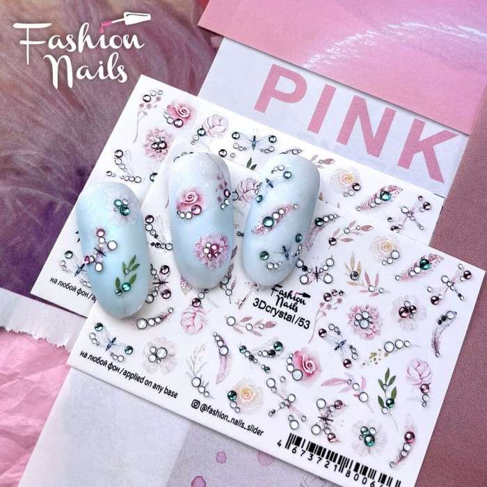 Fashion Nails Слайдер-дизайн 3D CRYSTAL № 53