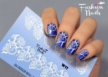 Fashion Nails Слайдер-дизайн WHITE № 13