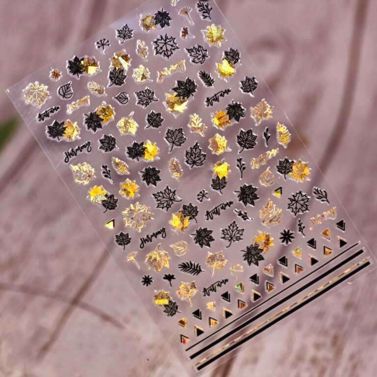 Наклейки 3D 661 черный+золото
