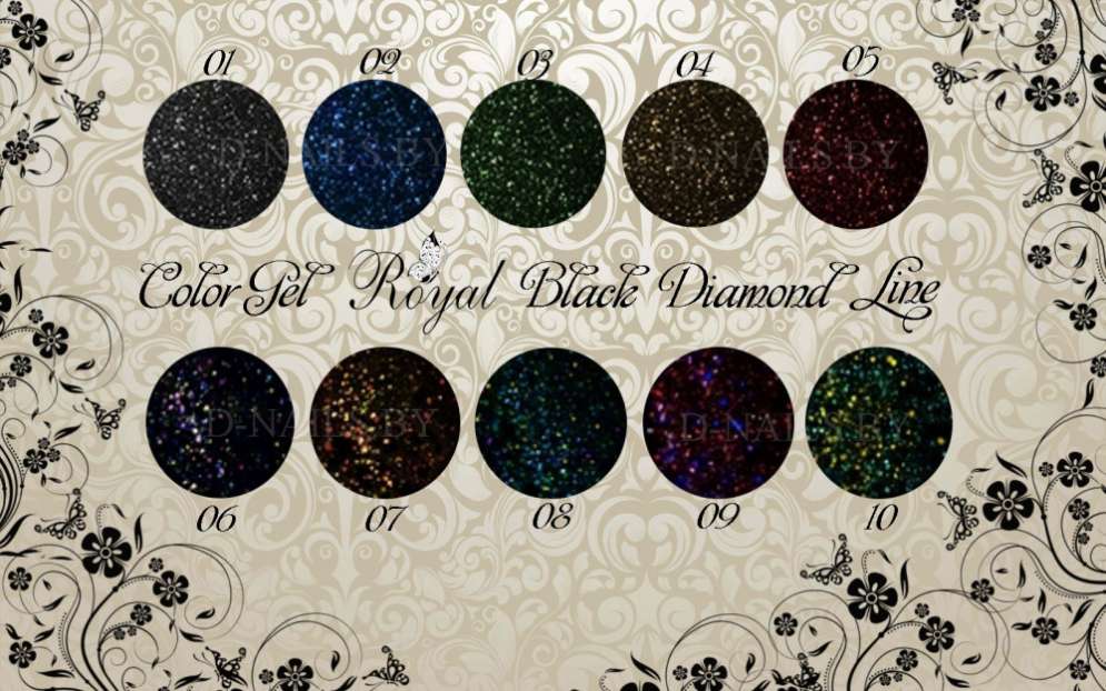 Цветной гель Royal Black Diamond Line 5 ml №10