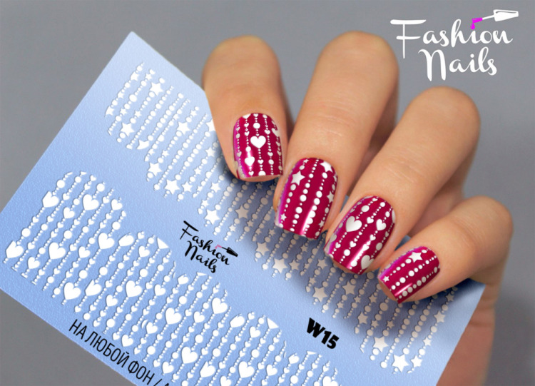 Fashion Nails Слайдер-дизайн WHITE № 15