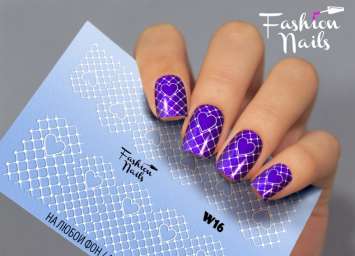 Fashion Nails Слайдер-дизайн WHITE № 16
