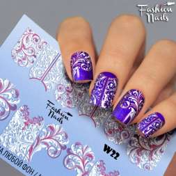 Fashion Nails Слайдер-дизайн WHITE № 22