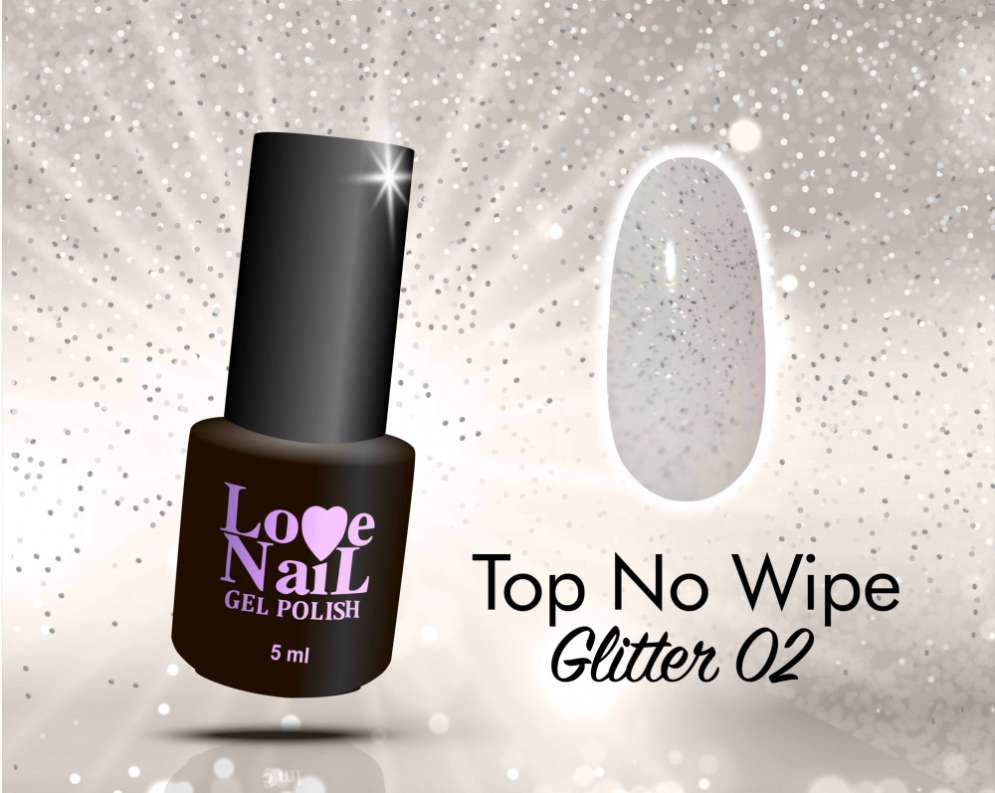 Top no wipe Glitter 02 LOVE NAIL  