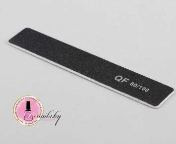 ПИЛКА ДЛЯ НОГТЕЙ ПРЯМОУГОЛЬНАЯ 80/100, (ЦВЕТ ЧЕРНЫЙ)