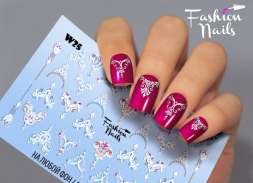 Fashion Nails Слайдер-дизайн WHITE № 25