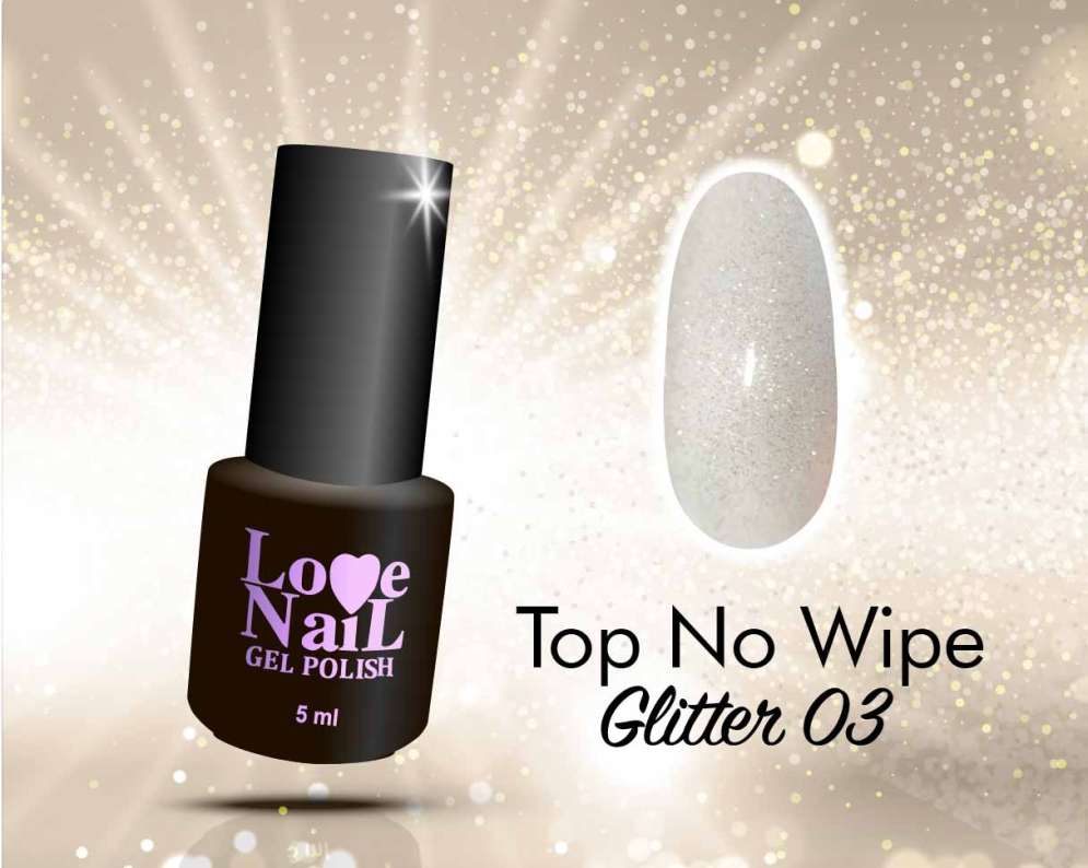 Top no wipe Glitter 03 LOVE NAIL