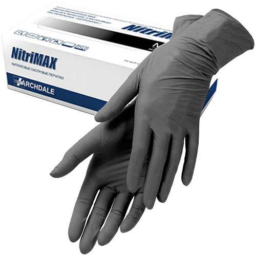 Перчатки нитриловые Nitrimax черные 50 пар упаковка размер L