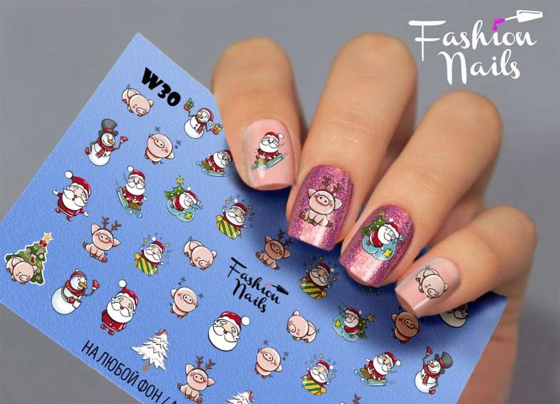 Fashion Nails Слайдер-дизайн WHITE № 30