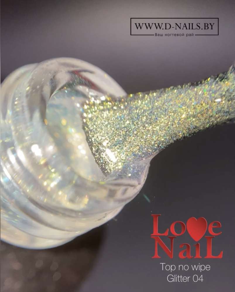 Top no wipe Glitter 04 LOVE NAIL