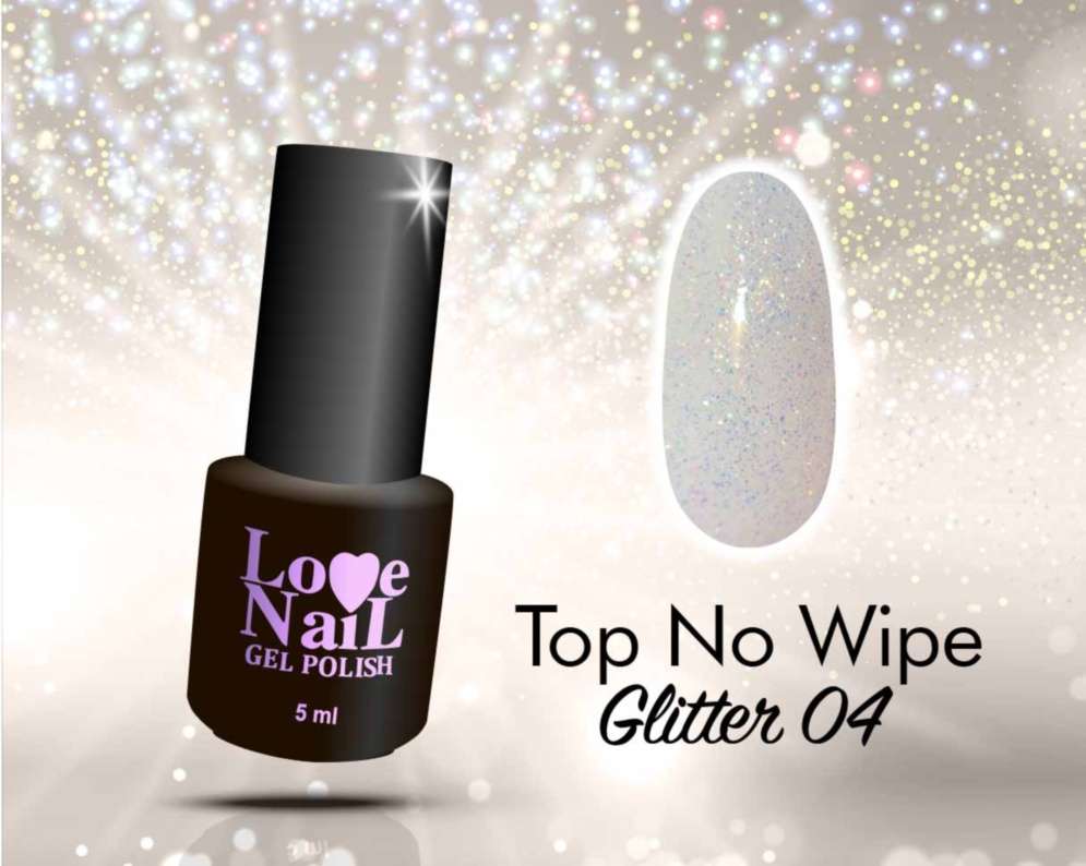 Top no wipe Glitter 04 LOVE NAIL