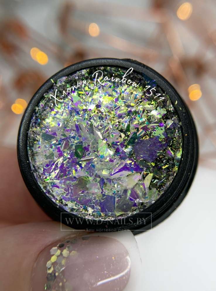Хлопья Rainbow зеркало опал Арт.1511