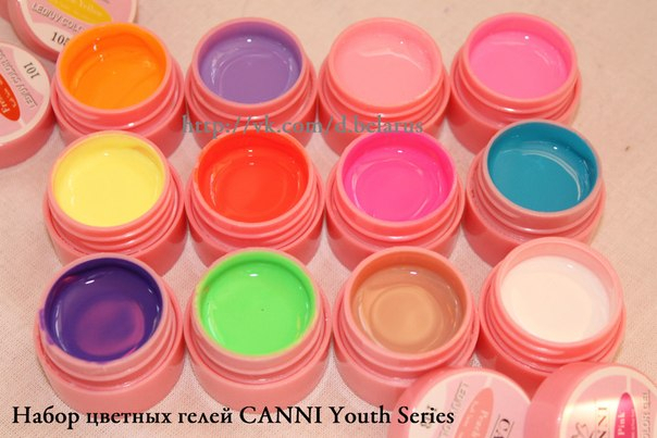 Набор цветных гелей СANNI YOUTH SERIES 12 шт