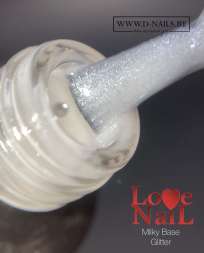 Milky Base Glitter LOVE NAIL