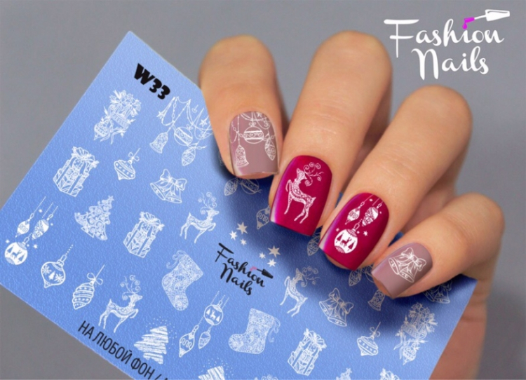 Fashion Nails Слайдер-дизайн WHITE № 33