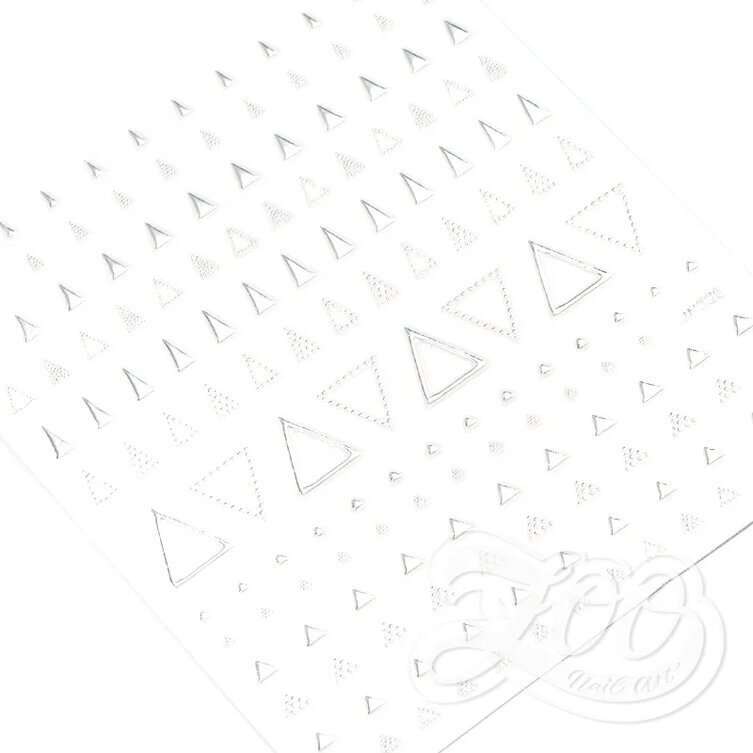 Наклейки треугольники 1375 серебро