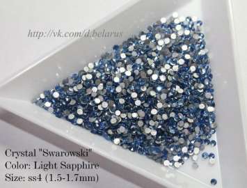 Стразы ss4 Lt.Sapphire 1.5-1.7mm 100шт 
