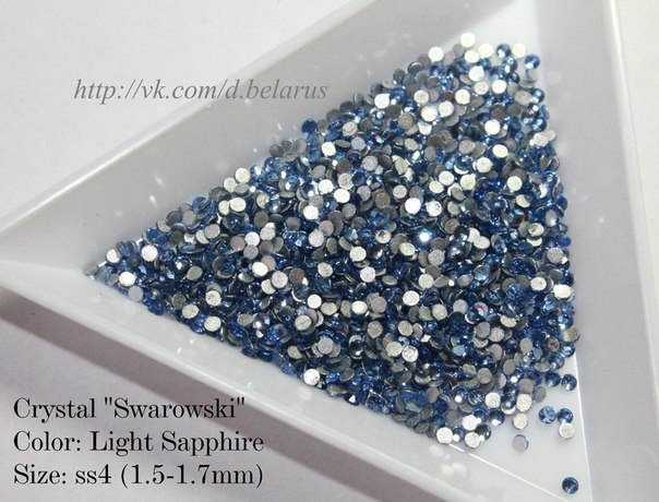 Стразы ss4 Lt.Sapphire 1.5-1.7mm 100шт 