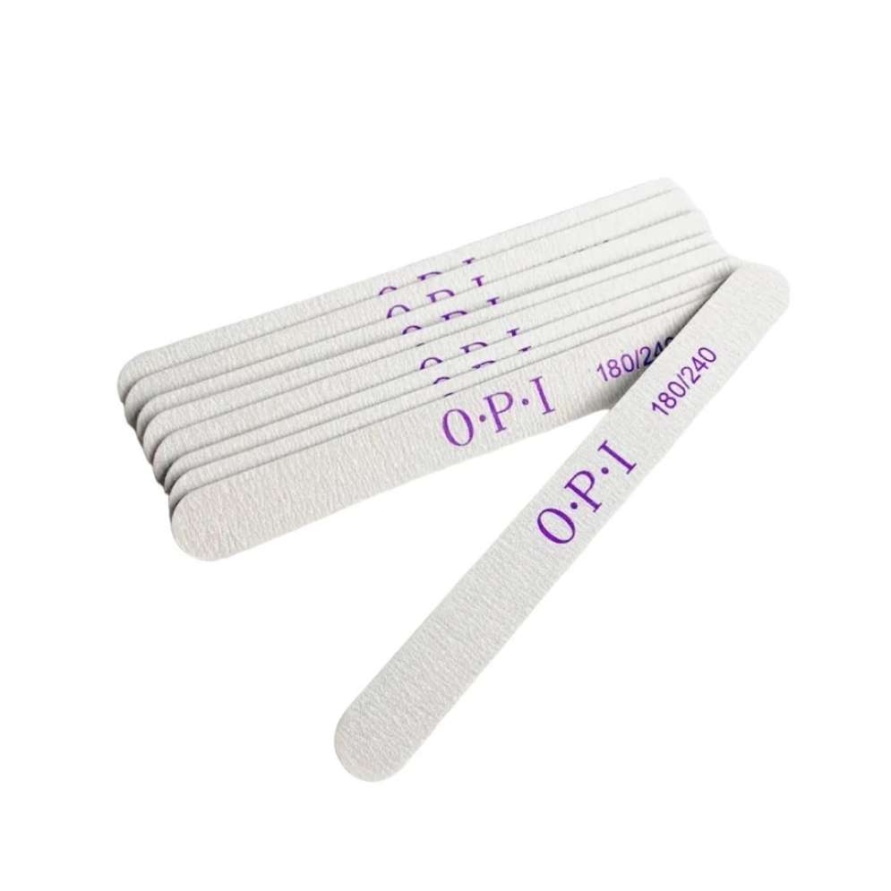 Пилочка OPI прямая тонкая на деревянной основе 180/240, 50 шт/упаковка 