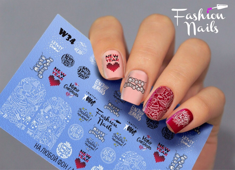 Fashion Nails Слайдер-дизайн WHITE № 34