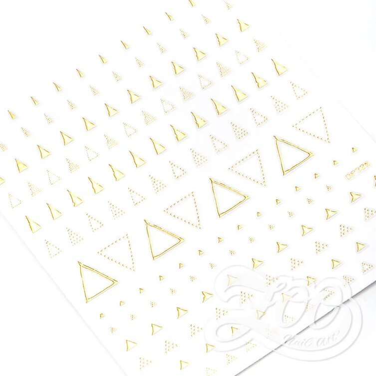 Наклейки треугольники 1376 золото