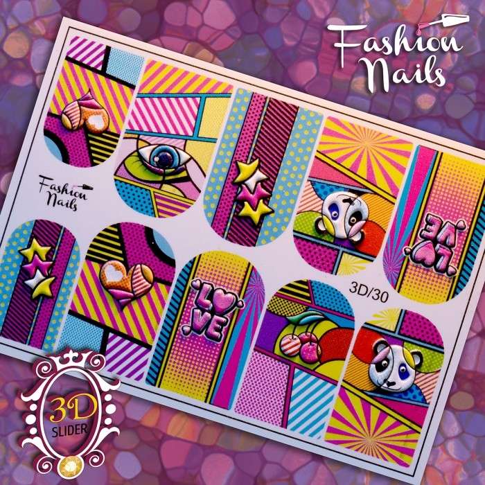 Fashion Nails Слайдер-дизайн 3D № 30