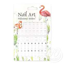 Наклейки квадратики 1377 серебро