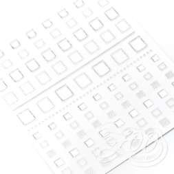 Наклейки квадратики 1377 серебро
