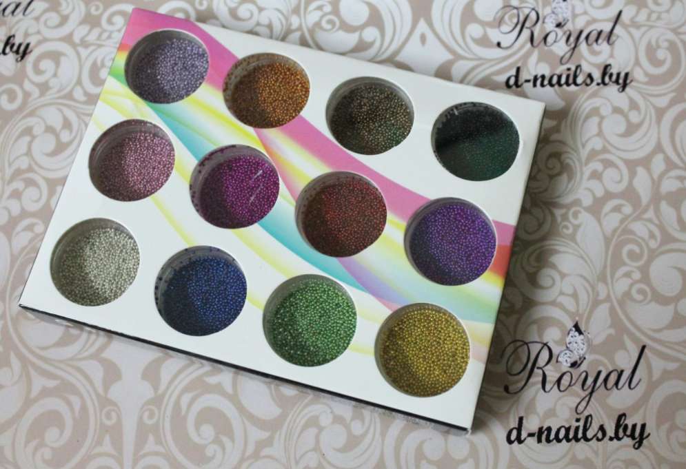 Набор для дизайна ногтей №2 (металлические бульонки 12 шт) 