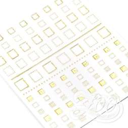 Наклейки квадратики 1378 золото