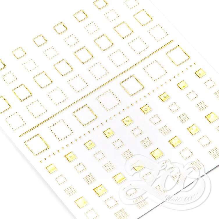 Наклейки квадратики 1378 золото