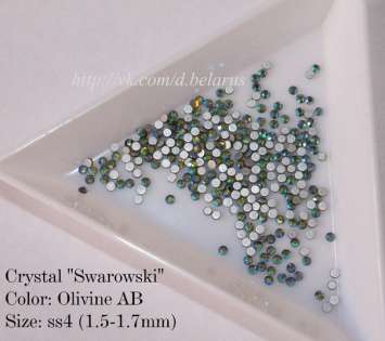Стразы ss4 Olivine AB 1.5-1.7mm 100шт 