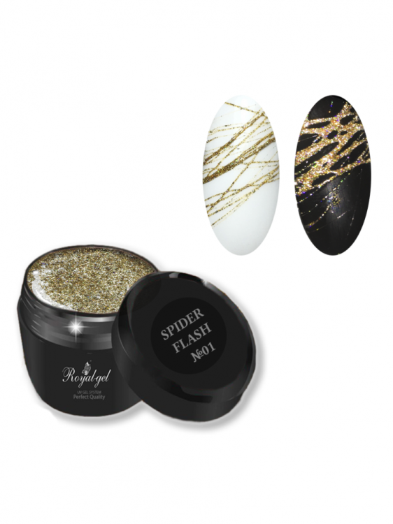 Светоотражающая гель-паутинка SPIDER "Disco Gold" 5 ml