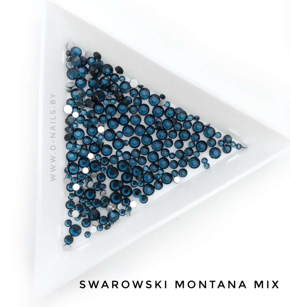 Стразы Swarovski MONTANA MIX 144 шт (микс размеры)   