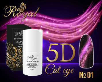 Гель-лак ROYAL 5D CAT EYE №01 10 ml 