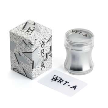 Штамп серебро, силиконовый 3,9 см. +скрапер 