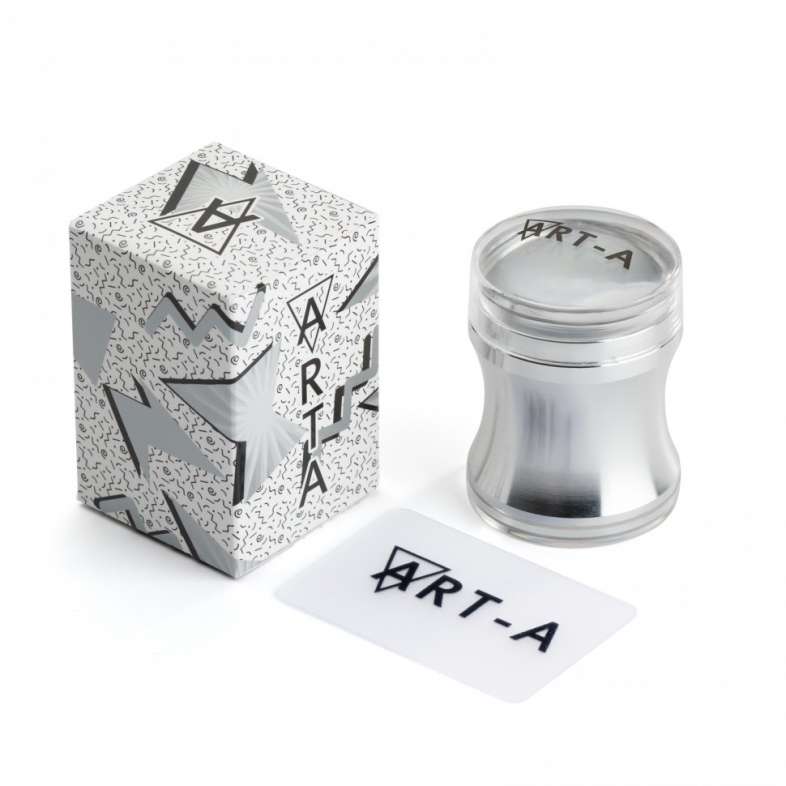 Штамп серебро, силиконовый 3,9 см. +скрапер 