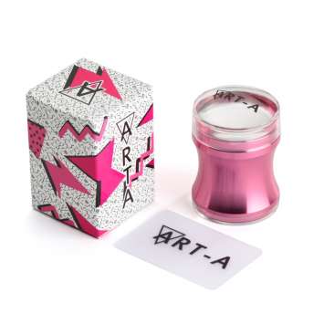 Штамп розовый, силиконовый 3,9 см. +скрапер  