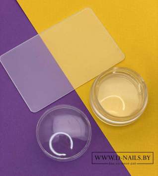 Штамп прозрачный мини, силиконовый 3,5 см. +скрапер