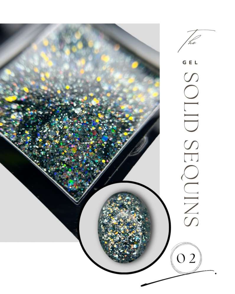 Глиттер-гель "SOLID SEQUINS" 02 5gr  