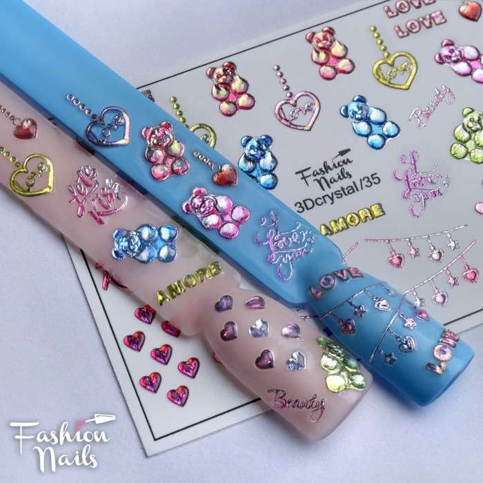 Fashion Nails Слайдер-дизайн 3D CRYSTAL № 35