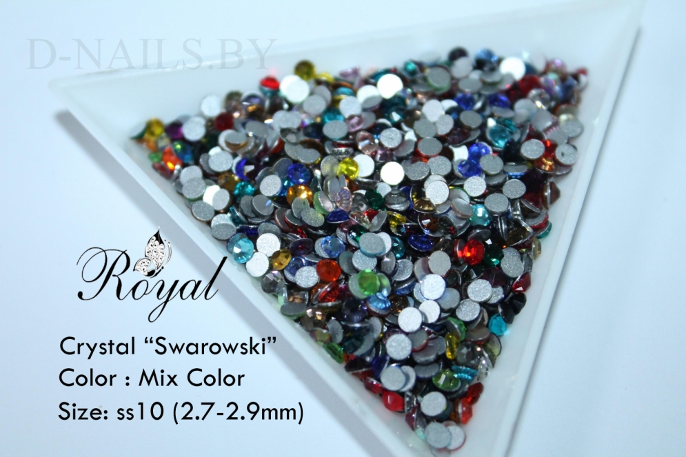 Стразы ss10 MIX colors 2.7-2.9mm 100шт  